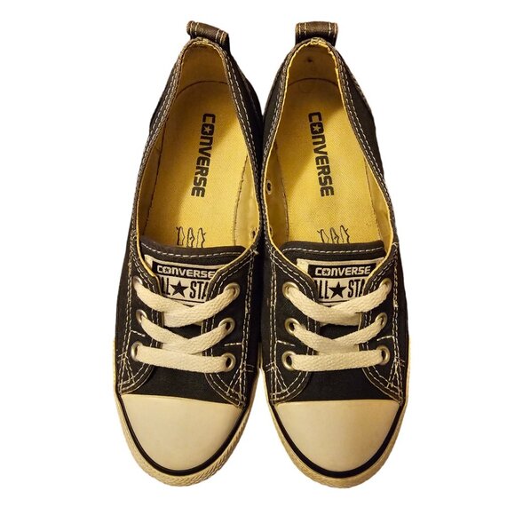 Womens Navy Blue Chuck Taylor Ballet Lace Low Shoes by Converse - Picture 4 of 8